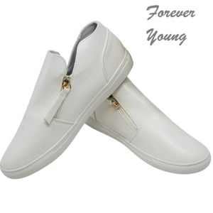 Women Fashion Zipper Walking Shoes, SN-2808, White